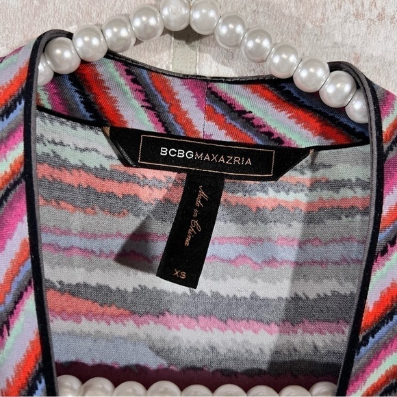 BCBGMaxAzria Multiptint Stripe Tie Belt Dress Size XS - Picture 7 of 11